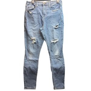 Mudd Jeans Legging Juniors 13 Blue High Rise FLX Stretch Distressed Skinny Denim